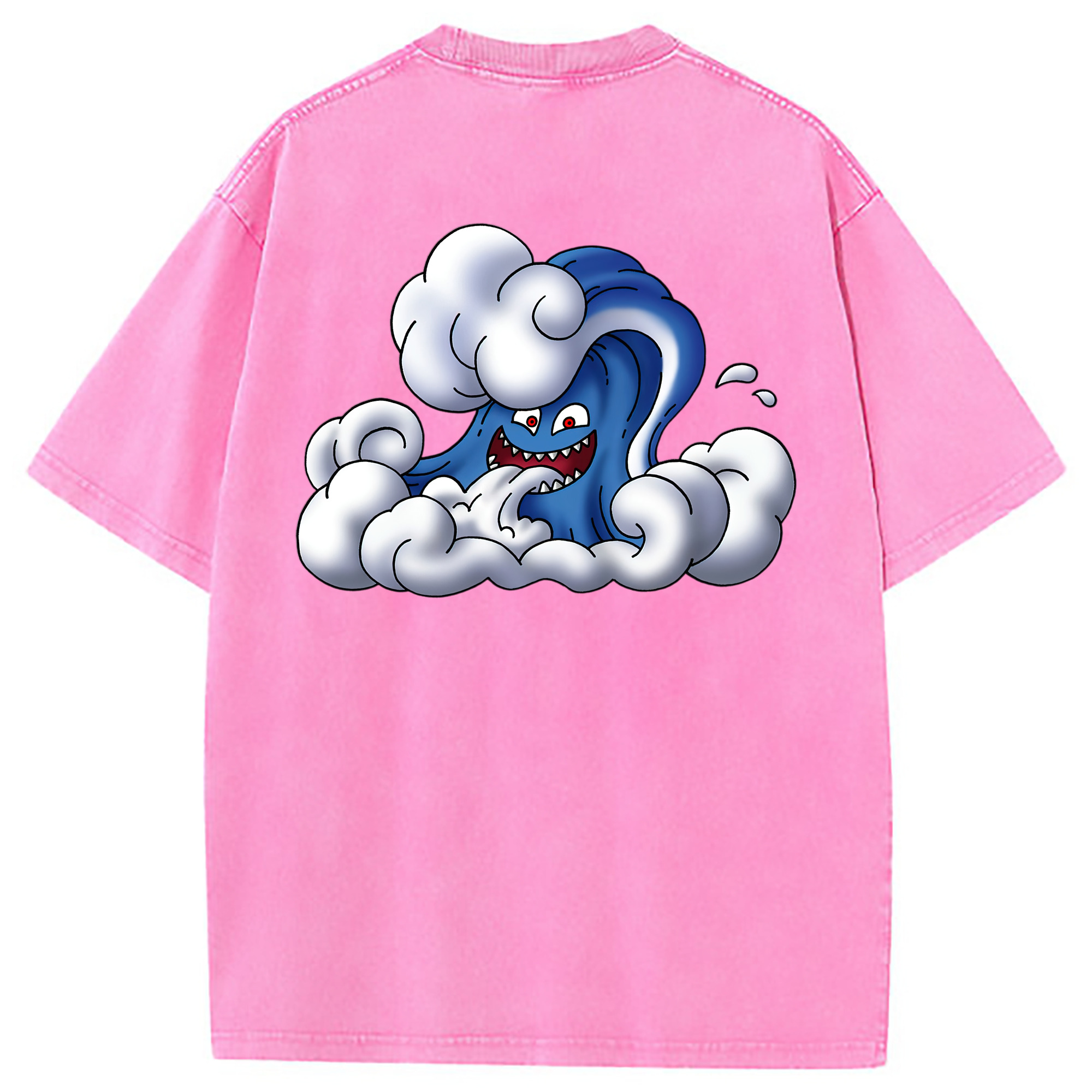 （画像用） ドラゴンクエスト Doragon Kuesuto Dragon Quest 綿100% ヴィンテージ風 半袖Tシャツ（背面プリント）